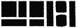 © ExtremeStock - Rectangle Brush stroke, ink paint brush, grunge box. Black square shapes with brush borders on white background. Vintage grunge boxes for collage, text, banner, sticker, poster design.