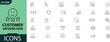 © anis criator - Customer satisfaction icon set 30 line icons for positive feedback service