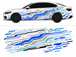 © audia - Blue tech circuit board car vinyl wrap.