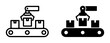 © Rahit - Robotic Arm Conveyor Belt Icons: Automated Packaging, Factory Production, Logistics Workflow, Industrial Automation, Warehouse Operations, Manufacturing Process, Shipping Systems