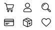 © Jerin - E-commerce Icons Set: Shopping Cart, User, Search, Credit Card, Package, Heart