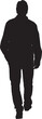 © Curto - vector,  silhouette of  back view of  man walking
