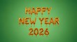 © HariBudi - Festive Gold Happy New Year 2026 Typography on Smooth Green Background