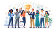 © SkyPix - Diverse Business Team Celebrating Corporate Achievement with Gold Trophy.