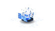 © Fardived - AI agent automation isometric vector illustration. robot assistant dashboard automation system concept with digital machine learning.