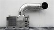 © Rani - Large steel industrial ventilation unit with ducting on concrete floor.