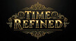 © Hijab - Elegant gold-embossed typography design featuring the phrase 'Time Refined' on a dark background.
