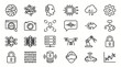 © N - Technology icons represent diverse digital advancements including cloud computing and autonomous systems through a set of clean linear graphics.