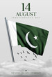 © Ahsan - 14 august independence Pakistan national public holiday  green flag