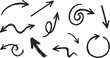 © NUR - Black ink handwritten arrows on white background