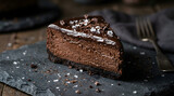 Delicious chocolate cheesecake slice with sea salt decadent thanksgiving dessert