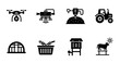© Tashin - Industrial machinery icons for factories, construction, and engineering, outline solid styles, UI and web design