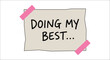 © vectors home - Taped note with handwritten text on a white background a simple vector illustration adhesive annotation