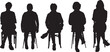 © Curto - vector,  silhouette of a  group of women sitting on chair