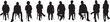 © Curto - vector,  line of silhouette of a  group of women a and men sitting on chair