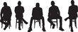 © Curto - vector,   silhouette of a  group of men sitting on chair