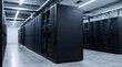 © HRT - Modern server rack in data center. Professional IT infrastructure for cloud computing storage.