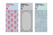 © KKK - Retro Y2K Abstract Pattern Poster Set with Peacock Feather Motif, Art Deco Frame and Dynamic Curved Lines