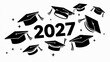 © IbragimovN - Graduation celebration 2027 with flying caps and joyful memories
