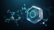 © awais - Hexagonal core device interacts with molecular structures to visualize advanced chemical engineering research.
