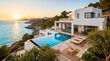 © BlackBridge Media - Luxury Cliffside Villa with Infinity Pool at Sunset