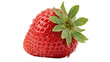 © ATIQULISLAM - Single fresh red strawberry with green leaves and water drops isolated on transparent background close up view of ripe berry with seeds for summer dessert and fruit berry