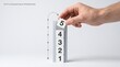 © Blood Group - Minimalist business sequencing concept with hand placing number five on a stack, numerical progression and growth strategy, step by step process