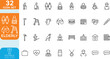 © MdAbdulMomin - Elderly line editable Vector illustration icon set. Containing old, senior, Pensioner, grandparents, caregiver, health care, and more. on transparent background.
