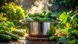 © Hp - Close up of green succulent plant in terracotta pot.