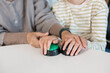 © Jordi Mora - Mother and child doing sensory communication activities