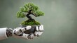 © Bima - Robotic Hand Holding a Potted Bonsai Tree