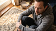 © VONG-7432 - Zoned Out Man Staring at Floor While Hugging Knees