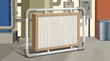 © Toufiqul - Of a pleated air filter mounted in a metal frame within a ventilation system setup