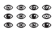 © RANA - Set of human eye iris and pupil icons for security and identification biometric scanning systems in vector.