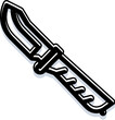 © vectorwin - Tactical survival knife design featuring a sturdy blade and handle, symbolizing protection, adventure, and readiness for outdoor or challenging situations