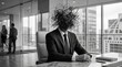 © Adnan - Overwhelmed Businessman With Scribbled Face In Office