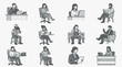 © jajat - People Working and Relaxing on Couch.
