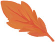 © DottoroStudio - Orange autumn oak leaf illustration with crayon oil pastel texture on a transparent background.