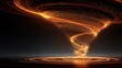 © Jaynal - Abstract golden particle vortex swirl on dark background. Creative energy concept.