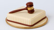 © A2Z AI  - Justice Sweet: Decorative Gavel Rests on a Celebration Cake, Symbolizing Legal Themes and Festive Occasions for Diverse Commercial Uses