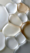 © visoot - Smooth white and beige abstract stones, minimalist organic shapes, soft lighting, modern design, calming atmosphere, high fidelity art