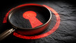 © kaliel - A magnifying glass focused on a keyhole representing security inspection access analysis and vulnerability assessment