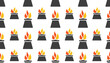 © Masud - Abstract seamless pattern showcasing stylized dark chimneys with bright orange and yellow fire flames.