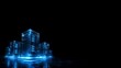 © wirbron - Futuristic glowing server racks in dark data center with copy space 3D illustration