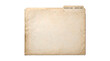 © MonuZone - Vintage manila file folder labeled project files archive 1968 with aged paper texture and worn edges isolated on a white background, for office document, storage and organization