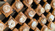 © Maule - High angle shot of delicious square brownie bars topped with torched meringue swirls.