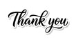 © aleha - Thank you script lettering in black ink isolated on white background with lettering calligraphy greeting