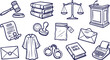 © Mehak - law legal justice court line icon set attorney vector illustration