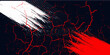 © Ahmad - Abstract long led lights in a water surface. Design. Floating 3D stripes in a black abstract endless lake.