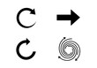 © Md - Set of black arrow icons and circular reload signs